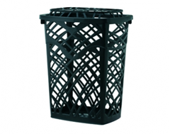Cesto Plastico Jaguar Retangular Telado Com Tampa Preto 60l