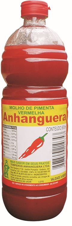 Molho De Pimenta Anhanguera 900ml