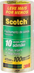 Fita Adesiva Empacotamento 3m Scotch Transparente 45x100m