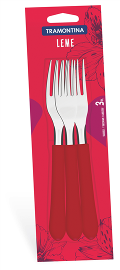 Garfo Inox Tramontina Leme Cabo Vermelho 3pcs