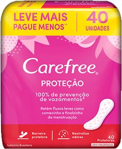 Protetor Diario Carefree Original Sem Perfume 40un