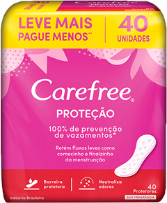 Protetor Diario Carefree Original Sem Perfume 40un