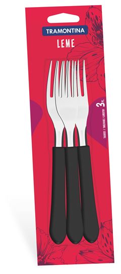 Garfo Inox Tramontina Leme Cabo Preto 3pcs