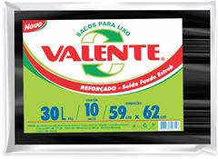 Saco De Lixo Valente Preto 30l 10un