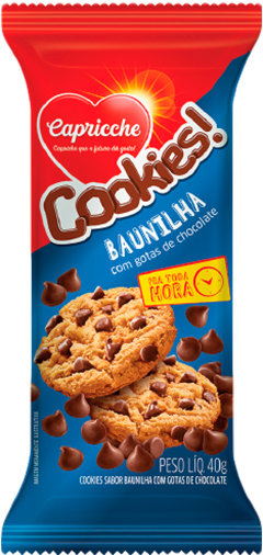 Biscoito Capricche Cookies Baunilha Com Chocolate 40g
