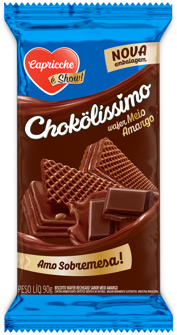 Biscoito Capricche Wafer Chokol Meio Amargo 90g