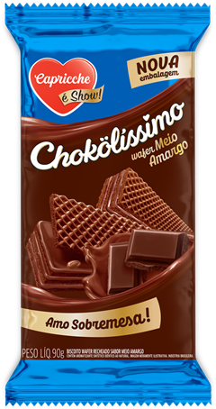 Biscoito Capricche Wafer Chokol Meio Amargo 90g