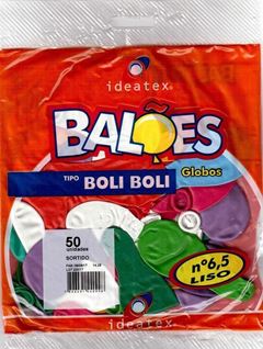 Balao Boli Boli 6,5 Liso Sortido 50un