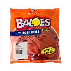 Balao Boli Boli 6,5 Liso Vermelho 50un