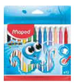 Canetinha Hidrografica Maped Ocean Polvo 12 Cores