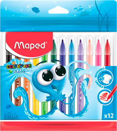 Canetinha Hidrografica Maped Ocean Polvo 12 Cores