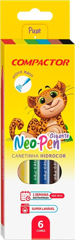 Canetinha Hidrografica Compactor Gd Neopen 6 Cores