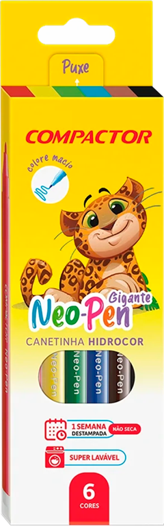 Canetinha Hidrografica Compactor Gd Neopen 6 Cores