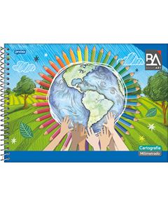 Caderno Jandaia Cartografia Basic Art Cd Esp Sem Seda 96fls