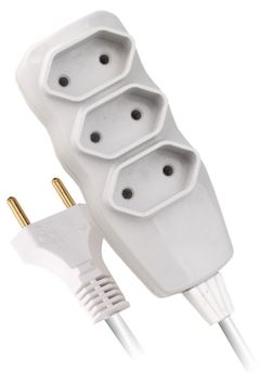 Extensao Eletrica Fc New 2 Pinos Branca 3m