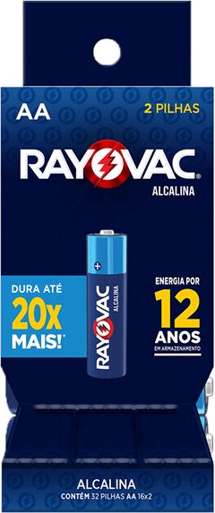 Pilha Rayovac Alcalina Aa Pequena 208010 Tubo 2un