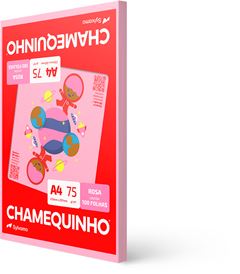 Papel A4 Chamequinho Rosa 100fls