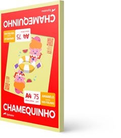Papel A4 Chamequinho Amarelo 100fls