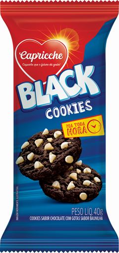 Biscoito Capricche Cookies Black 40g