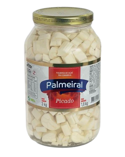 Palmito De Acai Palmeiral Picado Vidro 1,8kg