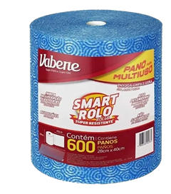 Pano Limpeza Smart Rolo Azul 600p 40x28cm