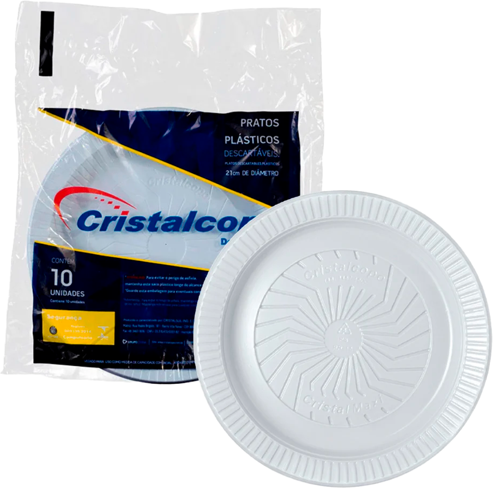 Prato Descartavel Cristalcopo Raso Branco 100x10 15cm