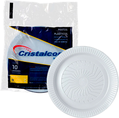 Prato Descartavel Cristalcopo Raso Branco 100x10 15cm