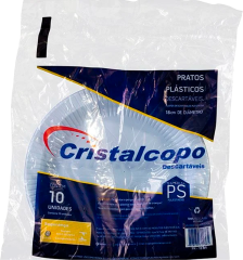 Prato Descartavel Cristalcopo Raso Branco 50x10 18cm