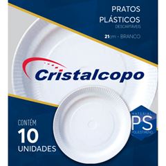 Prato Descartavel Cristalcopo Raso Branco 50x10 21cm