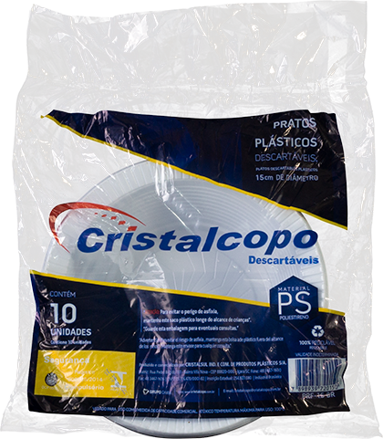 Prato Descartavel Cristalcopo Fundo Branco 100x10 15cm