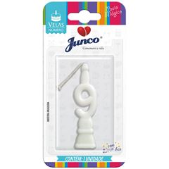 Vela Aniversario Junco N9 Branca Sm