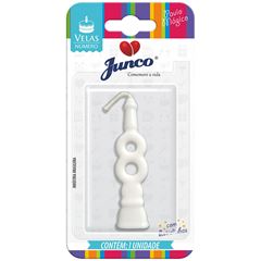 Vela Aniversario Junco N8 Branca Sm