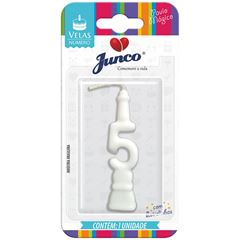 Vela Aniversario Junco N5 Branca Sm