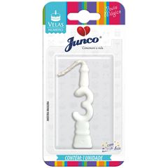 Vela Aniversario Junco N3 Branca Sm