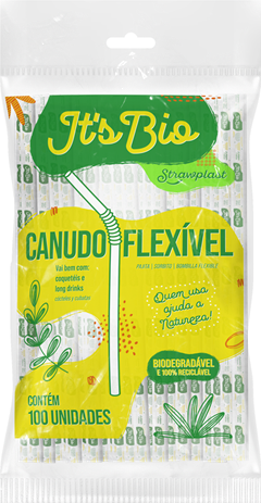 Canudo Strawplast Bio Flex 6mm 100un