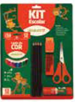 Lapis De Cor Leoleo 12 Cores + Kit Escolar Com Tesoura