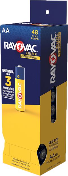 Pilha Rayovac Amarela Aa Pequena 10862 Tubo 4un
