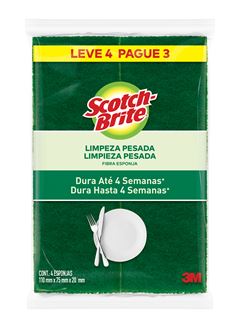 Esponja 3m Scotch Brite Economica Com 4un