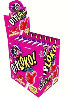 Pirulito Dip Loko Explosive Morango 11g
