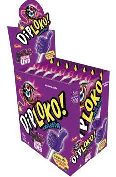 Pirulito Dip Loko Explosive Uva 11g