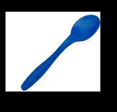 Colher Plastico Jaguar Escolar Azul