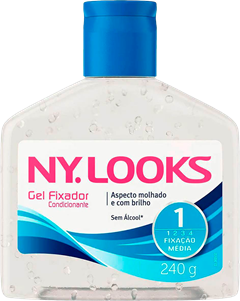 Gel Capilar Nylooks Fixa Media Incolor 240g