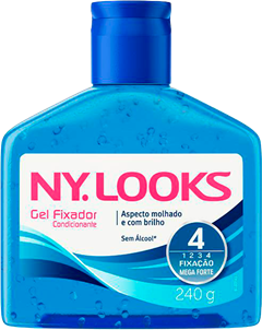 Gel Capilar Nylooks Fixa Mega Forte Azul 240g
