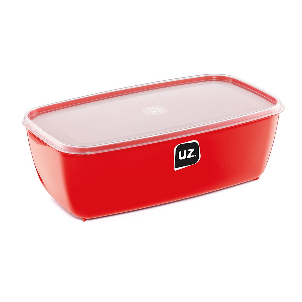 Pote Plastico Uz Multiuso Retangular Vermelho 5l