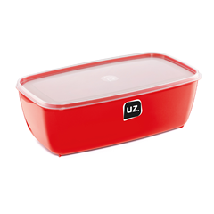 Pote Plastico Uz Multiuso Retangular Vermelho 5l