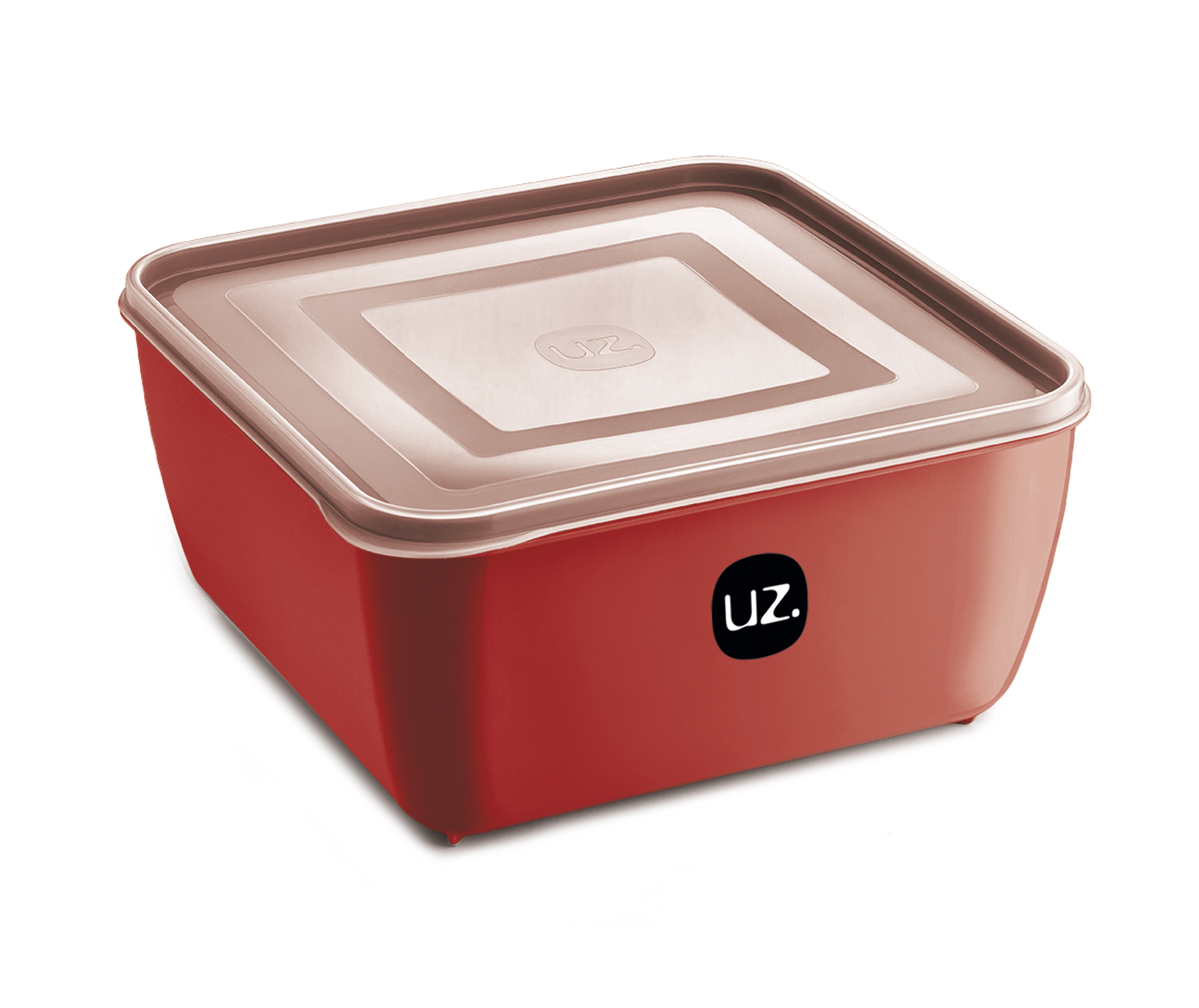 Pote Plastico Uz Multiuso Quadrado Vermelho 5l