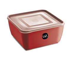 Pote Plastico Uz Multiuso Quadrado Vermelho 5l