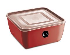Pote Plastico Uz Multiuso Quadrado Vermelho 2,5l