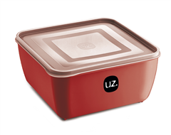 Pote Plastico Uz Multiuso Quadrado Vermelho 2,5l