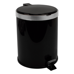 Lixeira Plastica Viel Com Pedal Preta 12l